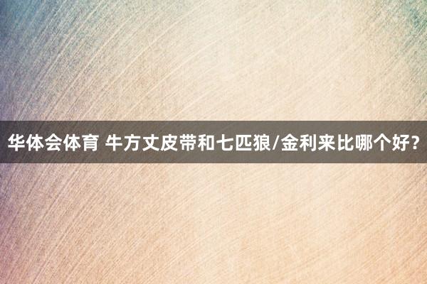 华体会体育 牛方丈皮带和七匹狼/金利来比哪个好？