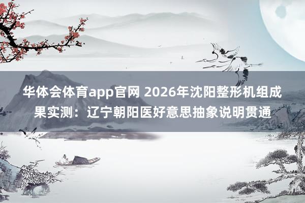 华体会体育app官网 2026年沈阳整形机组成果实测：辽宁朝阳医好意思抽象说明贯通