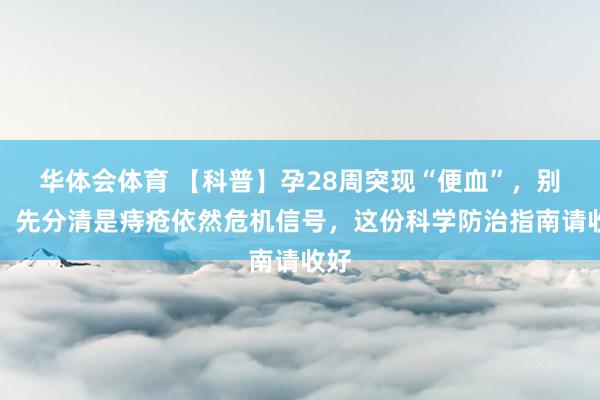 华体会体育 【科普】孕28周突现“便血”，别慌！先分清是痔疮依然危机信号，这份科学防治指南请收好