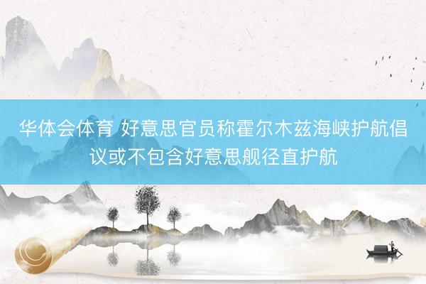 华体会体育 好意思官员称霍尔木兹海峡护航倡议或不包含好意思舰径直护航